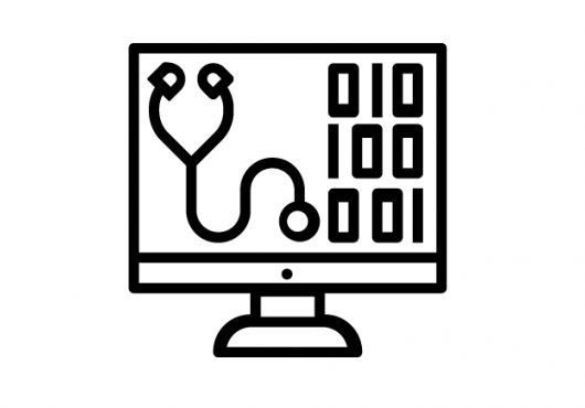 computer icon with medical images on screen