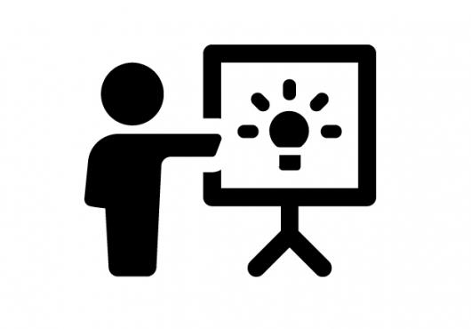 icon of person pointing at whiteboard