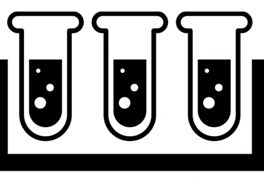 Basic icon of three test tubes in a row