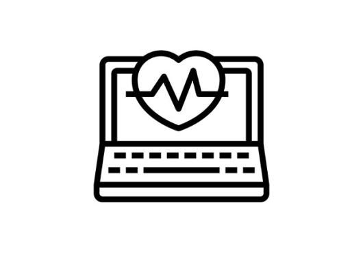Icon of laptop with health information